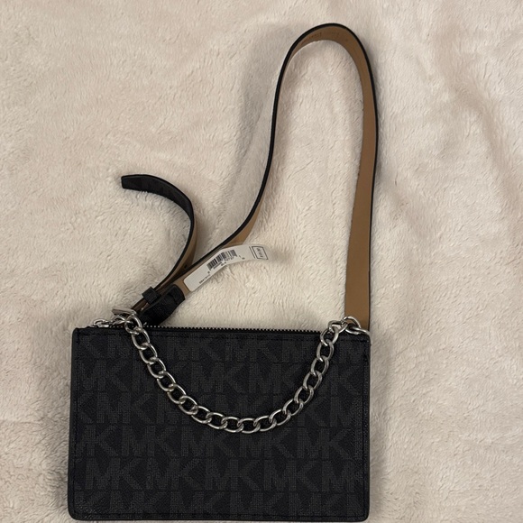 Michael Kors Black Crossbody Bag with Silver Chain - Picture 1 of 4